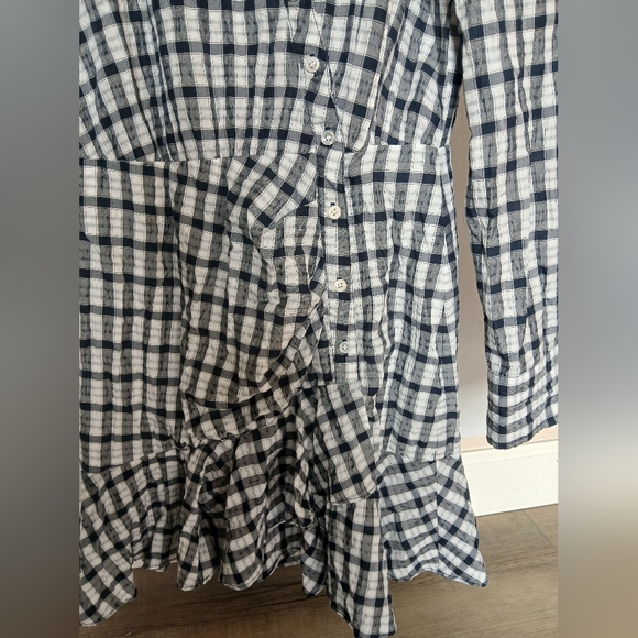 Veronica Beard Jeans Sherry Plaid Wrap Shirt dress. Size M - Picture 6 of 10